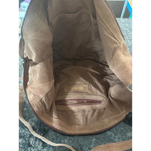 Free People Roma We The Free Slouchy Suede Slingshot Bag Brown Hobo Shoulder Bag - Picture 6 of 11